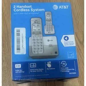AT&T EL51203 DECT 6.0 2-Handset Cordless Big Button Caller ID Speakerphone